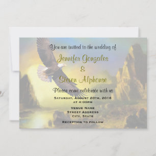 Convite Casamento Rústico Cênico Águia Careca Patriótico