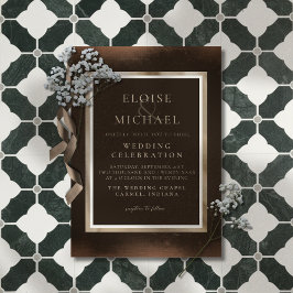 Convite Casamento Rustico Cobre Marrom