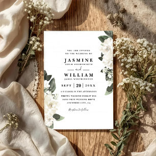 Convite Casamento Rústico com Acento Floral Romântico Códi