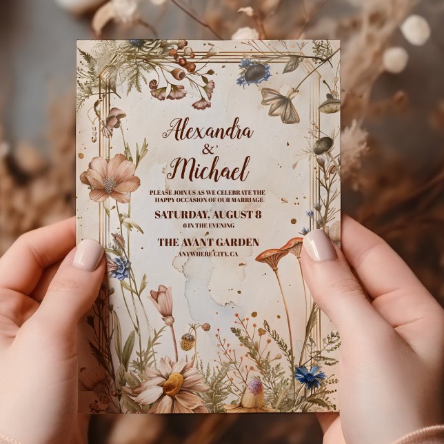 Convite Casamento Rústico com Aquarela na Floresta (Criador carregado)