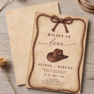 Convite Casamento Rústico com Chapéu de Cowboy Apaixonadam