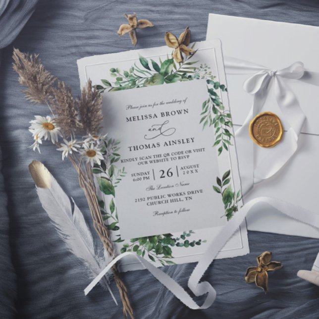 Convite Casamento Rústico com Código QR de Orçamento com V (Criador carregado)
