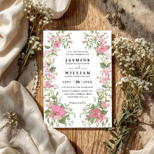 Convite Casamento Rústico com Código QR no Jardim de Flore