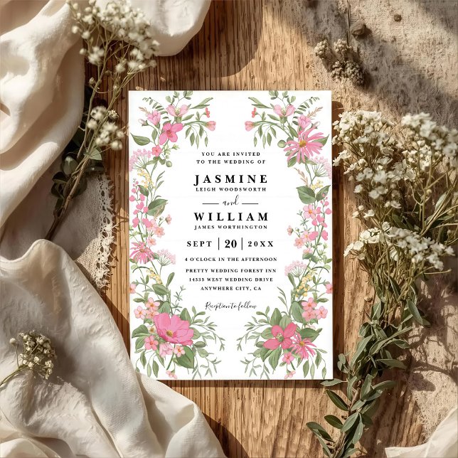 Convite Casamento Rústico com Código QR no Jardim de Flore (Criador carregado)