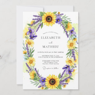 Convite Casamento Rústico com Flores Amarelas
