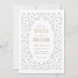 Convite Casamento rústico com lilás floral elegante