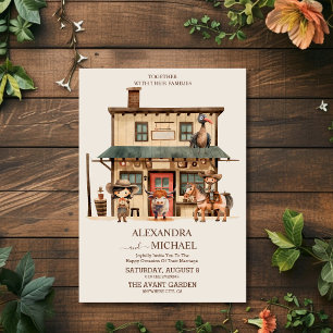 Convite Casamento Rústico Country Western Vintage Cowboy