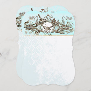 Convite Casamento Rústico de Aves da Floresta Bronze