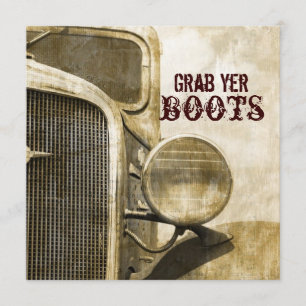 Convite Casamento Rústico de Caminhão Country em Fazenda