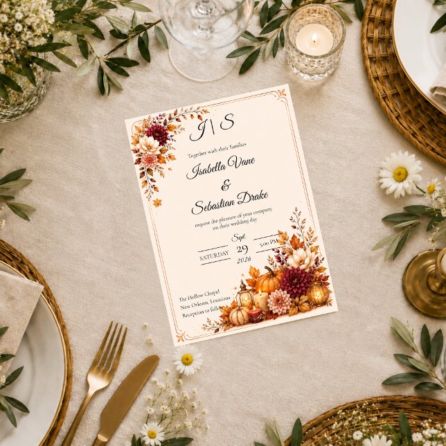 Convite Casamento Rústico de Colheita (Criador carregado)