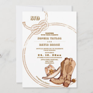 Convite Casamento Rústico de Cowboy Western