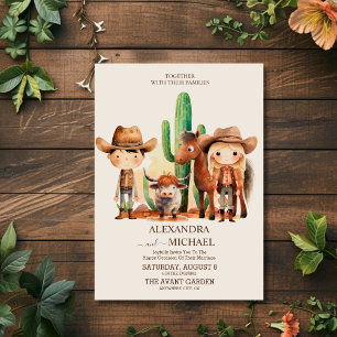 Convite Casamento Rústico de Cowboy Western