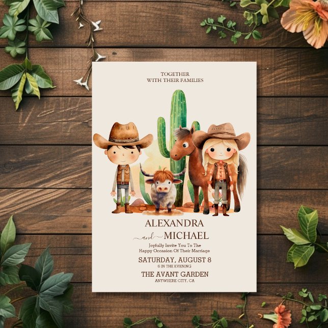 Convite Casamento Rústico de Cowboy Western (Criador carregado)