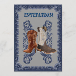 Convite Casamento rústico de cowboy western country