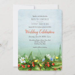 Convite Casamento rústico de flores silvestres selvagens d