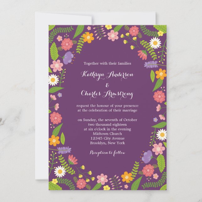 Convite Casamento rústico de florescência do jardim do (Frente)