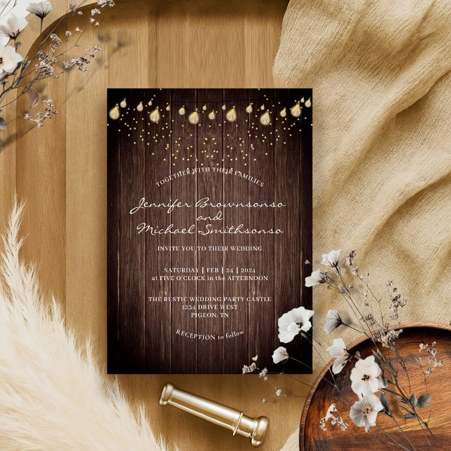 Convite Casamento Rústico de Madeira ao Estilo Country (Criador carregado)