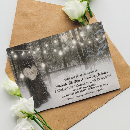 Convite Casamento Rústico de Natal Floresta de Inverno