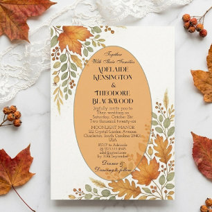 Convite Casamento Rústico de Outono com Cores Românticas