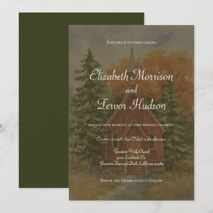 Convite Casamento Rústico de Outono no Parque Nacional de 