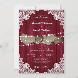 Convite Casamento Rústico De Queimada De Madeira De Burgu