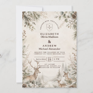 Convite Casamento Rústico e Atemporal de Inverno