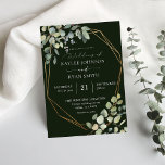 Convite Casamento Rústico Eucalyptus e Frame Dourado- Verd<br><div class="desc">Prepare seus convidados para seu belo casamento com seus convites de casamento Rustic Eucalyptus e Dourados Frame.</div>