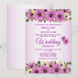 Convite Casamento Rústico Floral Rosa Elegante Amarelo