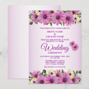 Convite Casamento Rústico Floral Rosa Elegante Amarelo