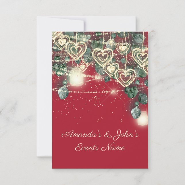 Convite Casamento Rústico Madeira Dourado Vermelho Anivers (Verso)