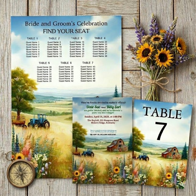 Convite Casamento Rústico no Interior com Jeito Caipira (Criador carregado)