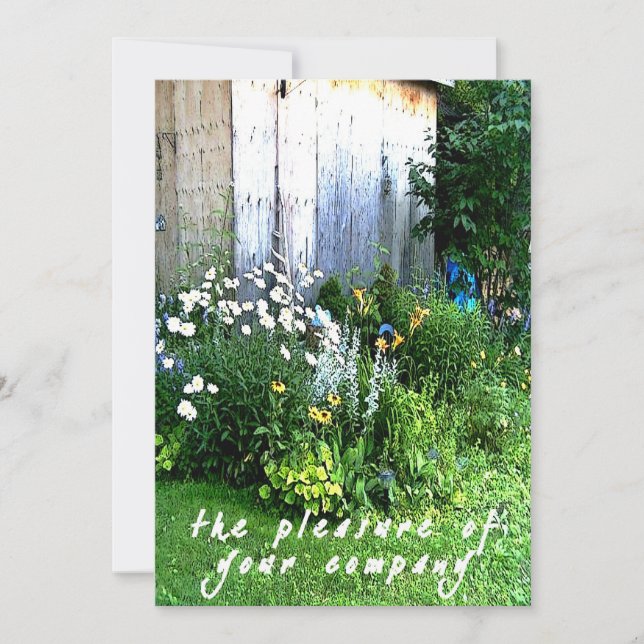 Convite Casamento rústico ocasional do jardim do quintal (Frente)