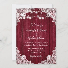 Convite Casamento Rústico Romântico de Madeira Lace