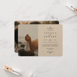 Convite Casamento Rústico Simples do Kraft 2 Fotos