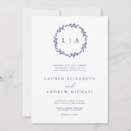 Convite Casamento Rústico Simples, Roxo-Verde Moderno