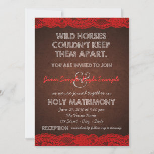 Convite Casamento Rústico Vermelho e Marrom