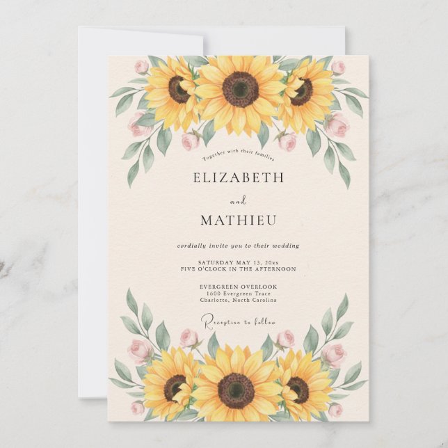 Convite Casamento Rústico Vibrante Amarelo (Frente)