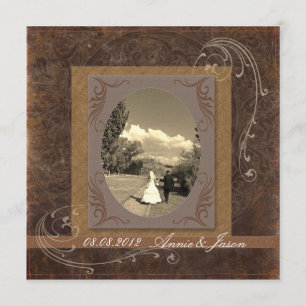 Convite casamento rústico western country steampunk