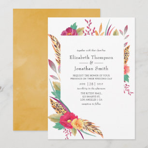 Convite Casamento Safari Floral Aquarela