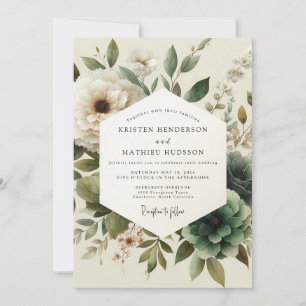 Convite Casamento Sage Antique Bloom