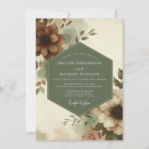 Convite Casamento Sage Russet Bloom