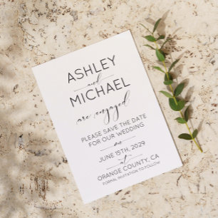 Convite Casamento Salvar a Data QR Código Preto e Branco