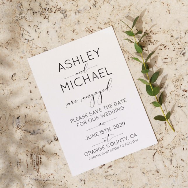 Convite Casamento Salvar a Data QR Código Preto e Branco (Save the Date for our wedding!  #LoveBegins)