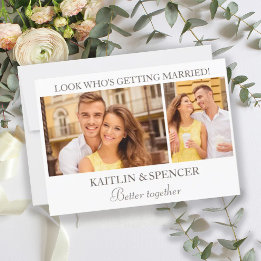 Convite Casamento Salve a Data Moderna 2 Foto Branca