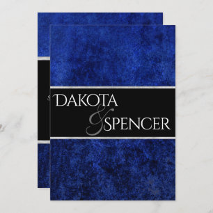 Convite Casamento Sapphire Royal Cobalt Blue Party Modern