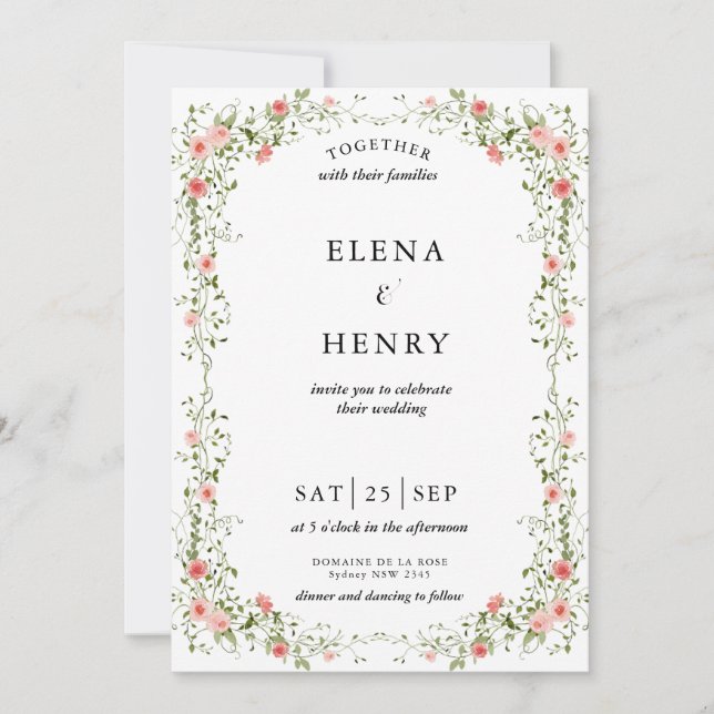 Convite Casamento Secreto De Pastel Selvagem (Frente)