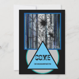 Convite Casamento Secreto Preto e Azul