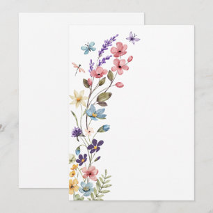 Convite Casamento Selvagem Elegante Primavera Verão Branco