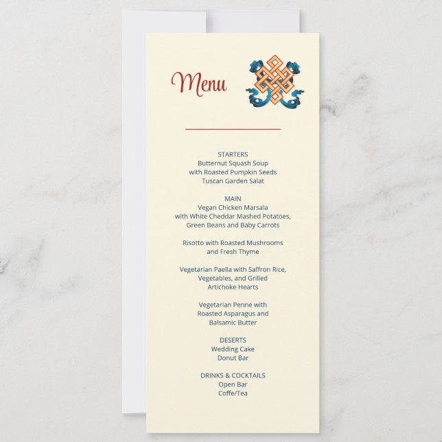 Convite Casamento sem fim de Knot Tibetan (Frente)