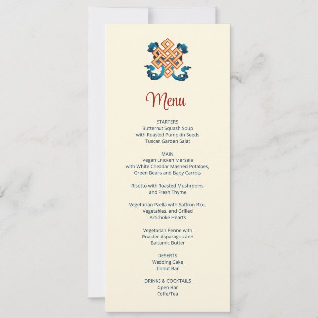 Convite Casamento sem fim de Knot Tibetan (Frente)